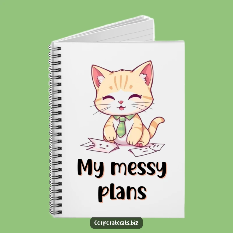 Funny Cat Tie Notebook: Fumbling Papers Journal, Perfect Office Gift