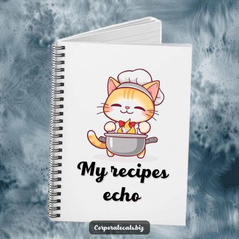Funny Notebook: A cat chef drops a pot, scattering ingredients. Inspiring culinary adventures and humor.