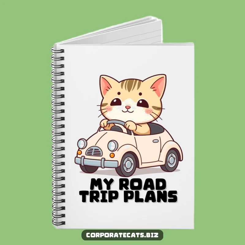 Funny Cute Cat Notebook: Driving a Toy Car, Perfect Journal for Adventure Ideas