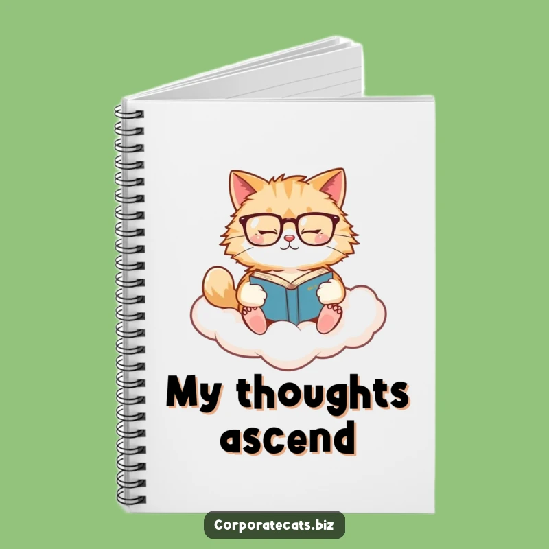 Funny Cat Journal: Notebook with a Cat Reading on a Cloud, Perfect Funny Gift