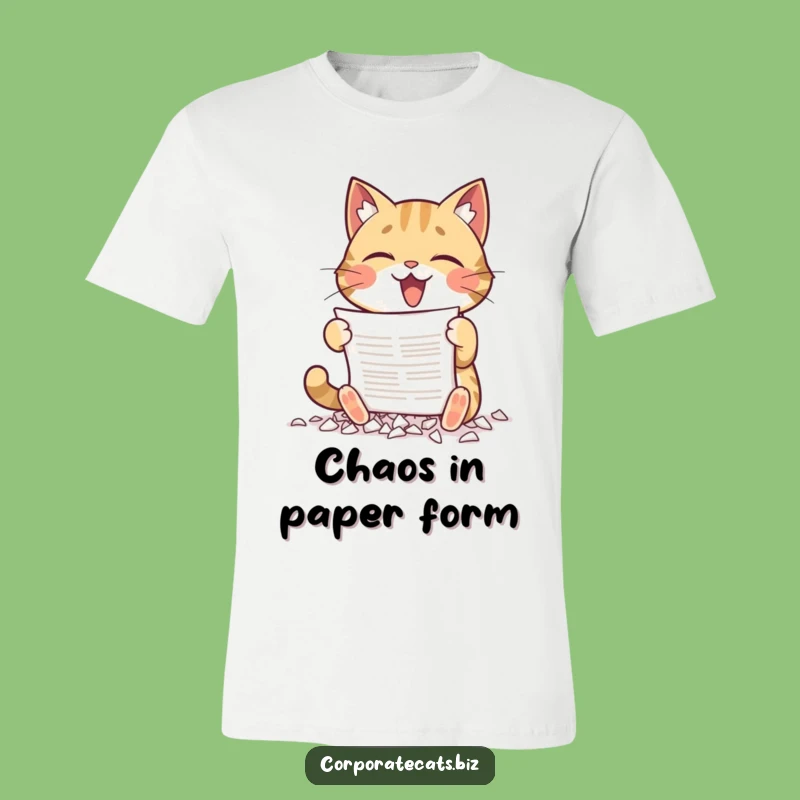 Funny T-Shirt: Cat Shredding Paper - Hilarious Stress Relief Gift!