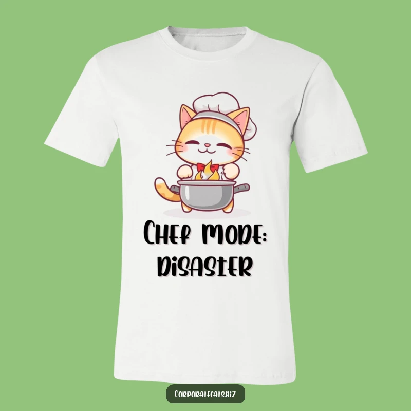 Funny Cat Chef T-Shirt: Dropped Pot Feline - Ideal Funny Present!