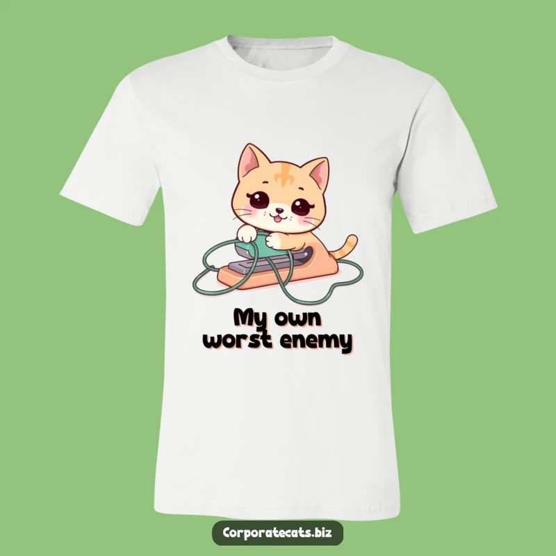 Funny Cat Stapler T-Shirt: Hilarious Office Struggle Tee Gift