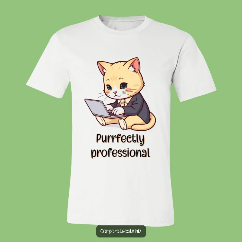 Funny Cat Suit Typist T-Shirt - Ultimate Feline Productivity Apparel