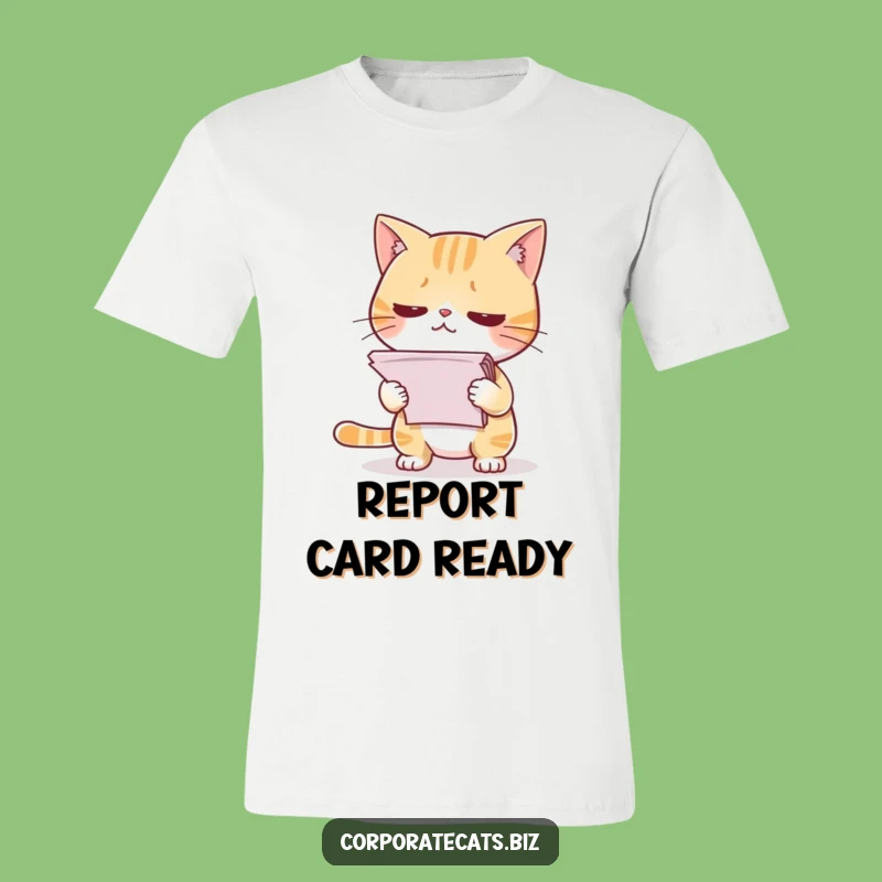 Funny Cat Nervous Papers T-Shirt - Relatable Office Humor Tee for Introverts