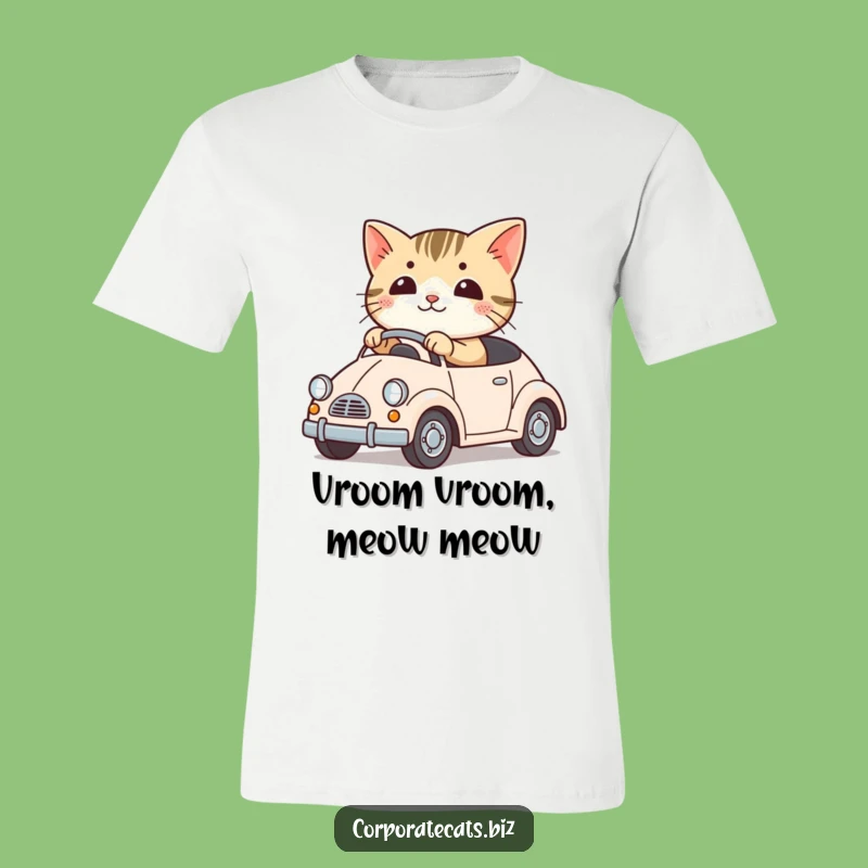 Funny Cute Cat T-Shirt: Driving a Toy Car, Hilarious and Adorable Tee for Cat Fans
