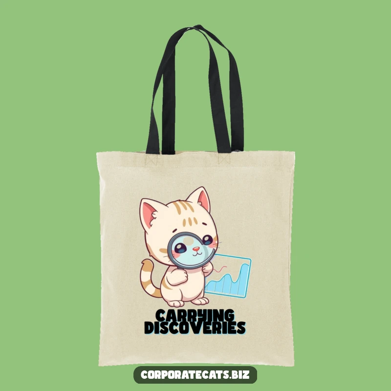 Funny Curious Cat Tote Bag - Carry Your Cases with Style
