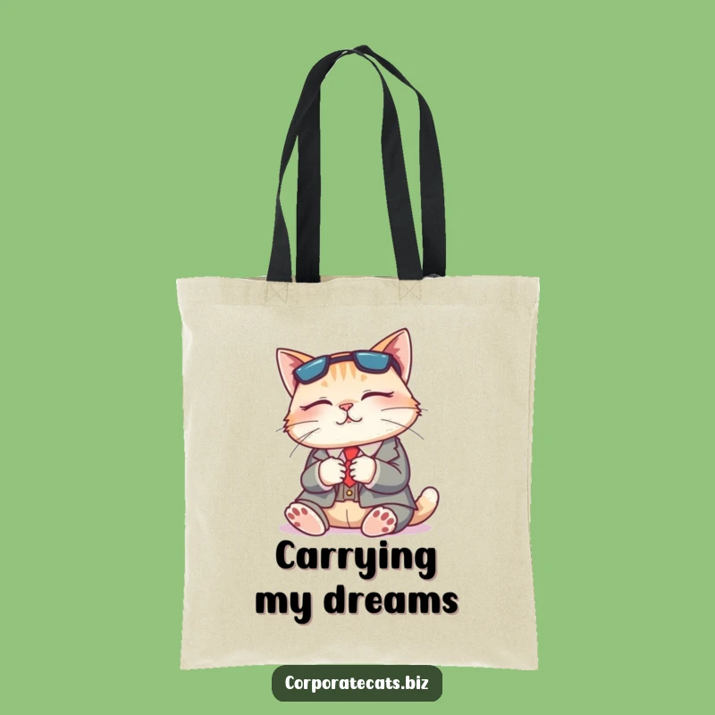Funny Napping Cat Suit Tote Bag: Stylish & Hilarious Relaxed Feline Accessory