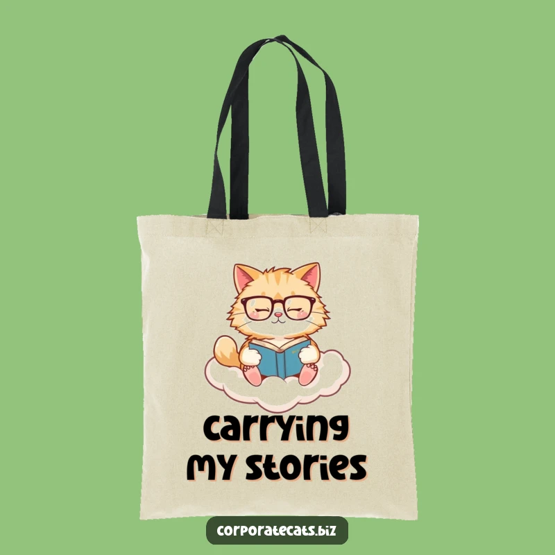 Funny Cat Book Tote: Carry Your Finds with a Cat on a Cloud, Great Funny Gift