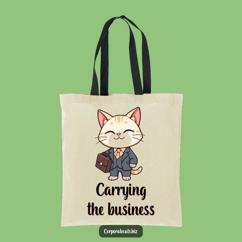 Funny Cat Business Suit Tote Bag - Carry Your Ambition with Feline Flair