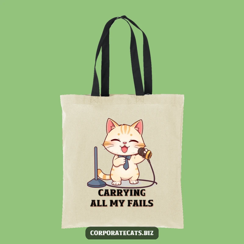 Funny Cat Presenter Tote Bag: Carry Your Confidence (and Cords!) - Great Funny Gift!