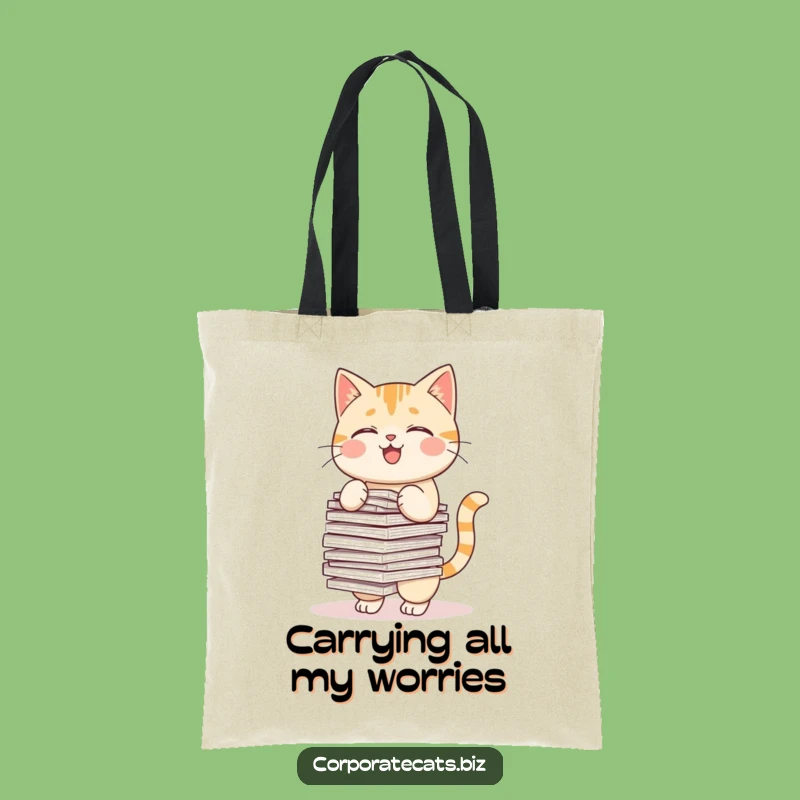 Funny Cat Tote Bag: Hilarious Carry-all for Bookworms & Office Warriors