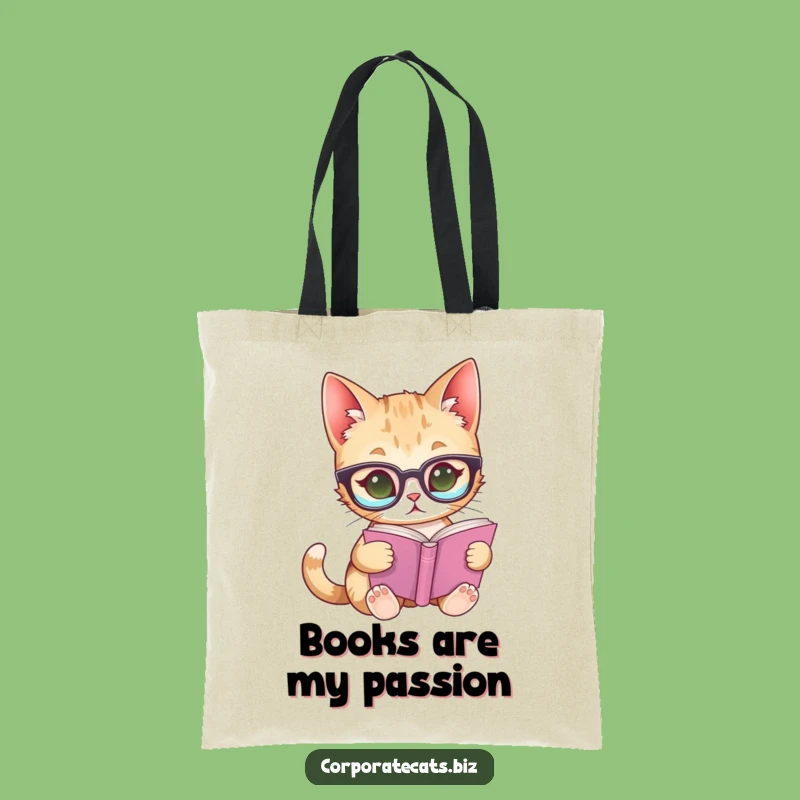 Funny Curious Cat Glasses Tote Bag: Stylish & Hilarious Book Lover Accessory