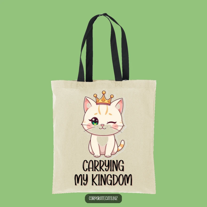 Funny Regal Cat Tote Bag: Royal Accessory Humor, Stylish Funny Gift